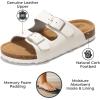 imageProject Cloud Genuine Leather Slides For Kids  Natural Cork Footbed Slides for Kids Sandals for Girls ampamp Boys  NonSlip Boys ampamp Girls SandalsWhite