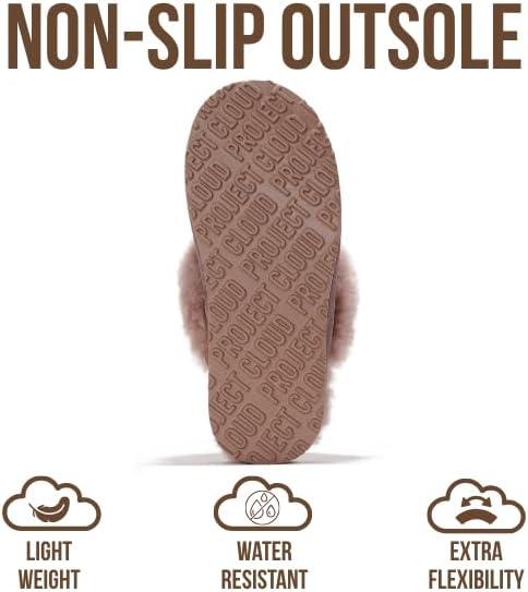 imageProject Cloud 100 Genuine Leather Slippers for Women Footwear with Genuine Fur Lining Womens Clogs ampamp Mule  NonSlip IndoorOutdoor Scuff Womens Slippers with Memory Foam Insole HenkaDusty Pink Suede