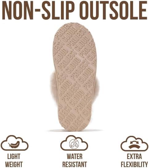 imageProject Cloud 100 Genuine Leather Slippers for Women Footwear with Genuine Fur Lining Womens Clogs ampamp Mule  NonSlip IndoorOutdoor Scuff Womens Slippers with Memory Foam Insole HenkaSand Suede