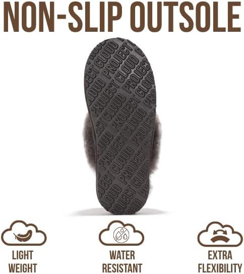 imageProject Cloud 100 Genuine Leather Slippers for Women Footwear with Genuine Fur Lining Womens Clogs ampamp Mule  NonSlip IndoorOutdoor Scuff Womens Slippers with Memory Foam Insole HenkaFrost Suede