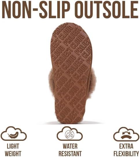 imageProject Cloud 100 Genuine Leather Slippers for Women Footwear with Genuine Fur Lining Womens Clogs ampamp Mule  NonSlip IndoorOutdoor Scuff Womens Slippers with Memory Foam Insole HenkaCamel Suede