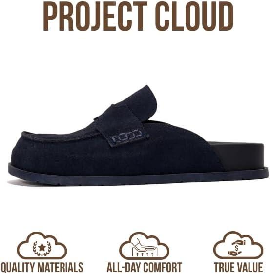 imageProject Cloud 100 Genuine Leather Womens Clog  Memory Foam Arch Support NonSlip Sole Mules ampamp Clogs for Women Footwear  Platform Winter Shoes FoamyMidnight Suede