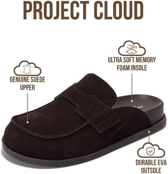 imageProject Cloud 100 Genuine Leather Womens Clog  Memory Foam Arch Support NonSlip Sole Mules ampamp Clogs for Women Footwear  Platform Winter Shoes FoamyMaple Suede
