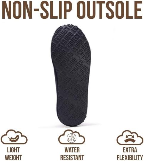 imageProject Cloud 100 Genuine Leather with Australian Shearling Lining Mens Slippers ampamp Memory Foam Insole Outdoor ampamp House Slippers for Men  NonSlip Fuzzy Mens Shoes RelaxationNavy