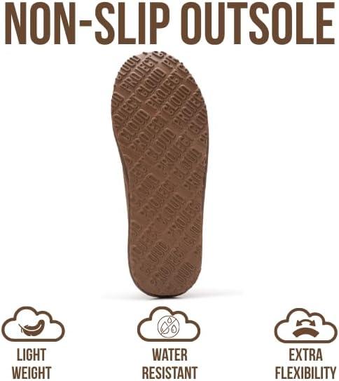 imageProject Cloud 100 Genuine Leather with Australian Shearling Lining Mens Slippers ampamp Memory Foam Insole Outdoor ampamp House Slippers for Men  NonSlip Fuzzy Mens Shoes RelaxationTaupe