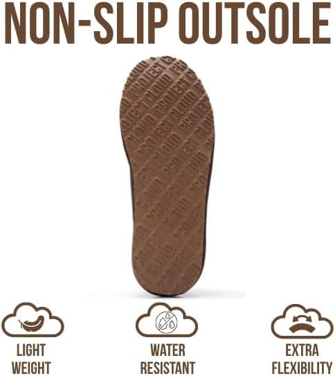 imageProject Cloud 100 Genuine Leather with Australian Shearling Lining Mens Slippers ampamp Memory Foam Insole Outdoor ampamp House Slippers for Men  NonSlip Fuzzy Mens Shoes RelaxationChocolate