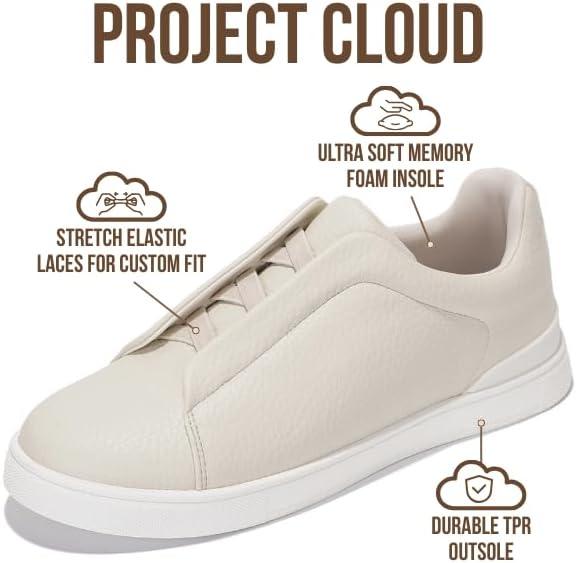 imageProject Cloud Genuine Leather Memory Foam Insole Mens Shoes  Lightweight ampamp Non Slip Shoes for Men Sneakers  Everyday Slip On Mens Sneakers HudsonOffwhite