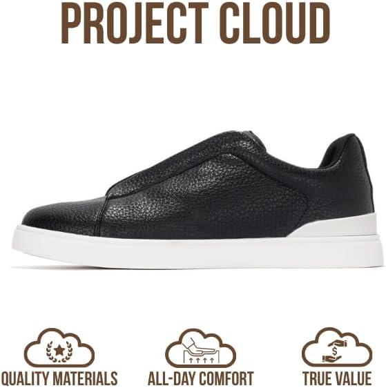 imageProject Cloud Genuine Leather Memory Foam Insole Mens Shoes  Lightweight ampamp Non Slip Shoes for Men Sneakers  Everyday Slip On Mens Sneakers HudsonBlack