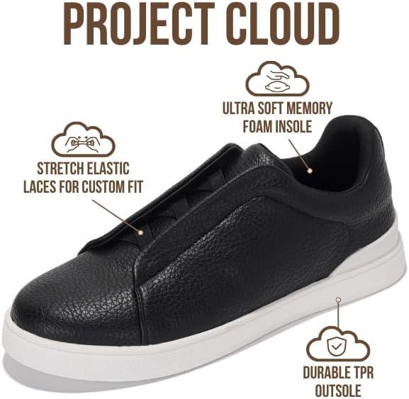 imageProject Cloud Genuine Leather Memory Foam Insole Mens Shoes  Lightweight ampamp Non Slip Shoes for Men Sneakers  Everyday Slip On Mens Sneakers HudsonBlack