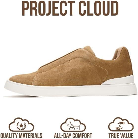 imageProject Cloud Genuine Leather Memory Foam Insole Mens Shoes  Lightweight ampamp Non Slip Shoes for Men Sneakers  Everyday Slip On Mens Sneakers HudsonCamel Genuine Suede
