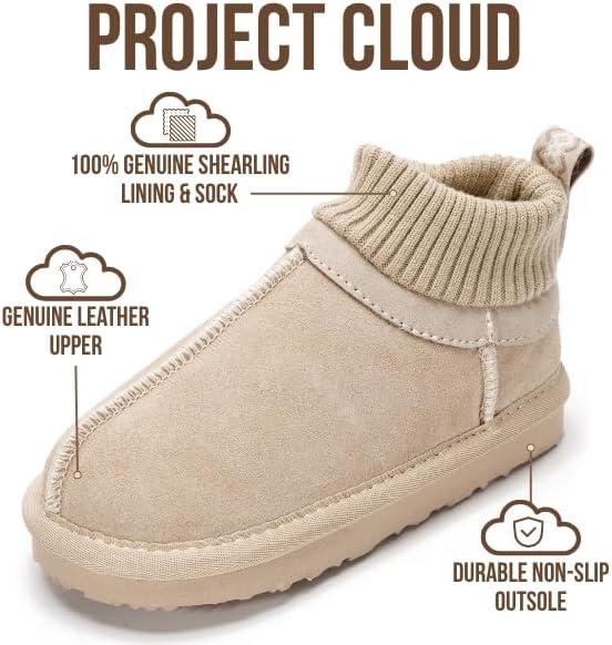 imageProject Cloud Kids Boots 100 Genuine Leather  Water Resistant Toddler Girl Boots with Australian Shearling  Safe Non Slip Kid ampamp Toddler Boots ampamp Comfortable Kids Shoes DreamOnSand Suede
