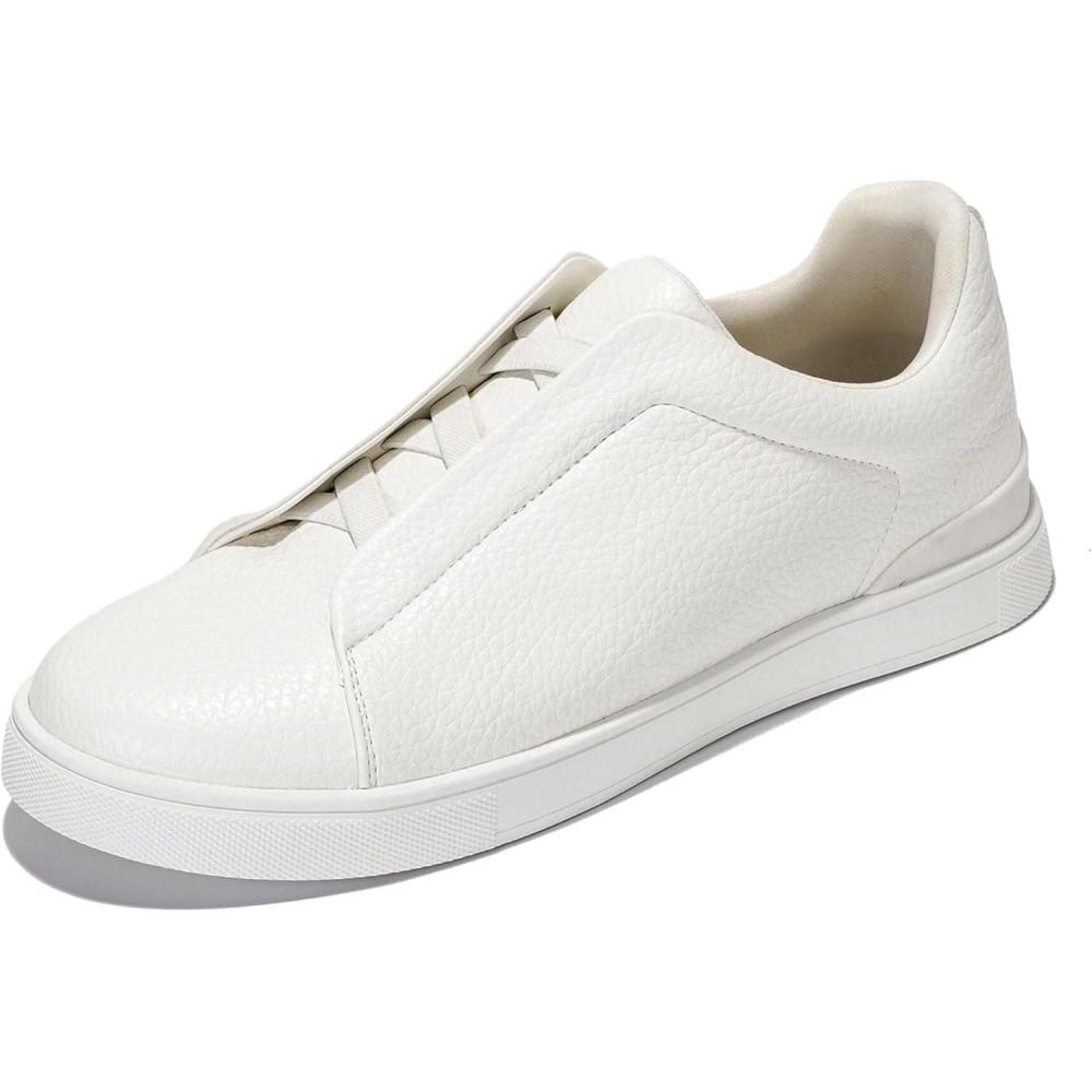 imageProject Cloud Genuine Leather Memory Foam Insole Mens Shoes  Lightweight ampamp Non Slip Shoes for Men Sneakers  Everyday Slip On Mens Sneakers HudsonWhite