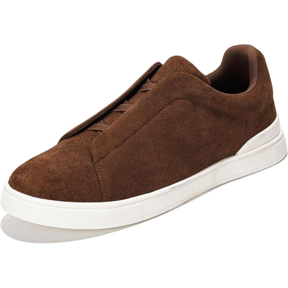 imageProject Cloud Genuine Leather Memory Foam Insole Mens Shoes  Lightweight ampamp Non Slip Shoes for Men Sneakers  Everyday Slip On Mens Sneakers HudsonChocolate Brown Genuine Suede