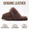 imageProject Cloud 100 Genuine Leather Slippers for Women Footwear with Genuine Fur Lining Womens Clogs ampamp Mule  NonSlip IndoorOutdoor Scuff Womens Slippers with Memory Foam Insole HenkaChocolate Brown