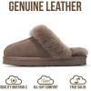imageProject Cloud 100 Genuine Leather Slippers for Women Footwear with Genuine Fur Lining Womens Clogs ampamp Mule  NonSlip IndoorOutdoor Scuff Womens Slippers with Memory Foam Insole HenkaTaupe