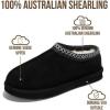 imageProject Cloud 100 Genuine Leather with Australian Shearling Lining Mens Slippers ampamp Memory Foam Insole Outdoor ampamp House Slippers for Men  NonSlip Fuzzy Mens Shoes RelaxationBlack