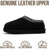 imageProject Cloud 100 Genuine Leather with Australian Shearling Lining Mens Slippers ampamp Memory Foam Insole Outdoor ampamp House Slippers for Men  NonSlip Fuzzy Mens Shoes RelaxationBlack