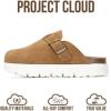 imageProject Cloud Chunky Kids Clogs  100 Genuine Leather Clogs for Kids with Cork Footbed ampamp Arch Support  NonSlip Mules ampamp Sandals for Girls Footwear Little BentonChunkyChestnut Suede
