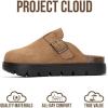 imageProject Cloud Chunky Kids Clogs  100 Genuine Leather Clogs for Kids with Cork Footbed ampamp Arch Support  NonSlip Mules ampamp Sandals for Girls Footwear Little BentonChunkyTan Suede