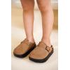 imageProject Cloud Chunky Kids Clogs  100 Genuine Leather Clogs for Kids with Cork Footbed ampamp Arch Support  NonSlip Mules ampamp Sandals for Girls Footwear Little BentonChunkyTan Suede