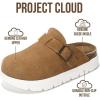 imageProject Cloud Chunky Kids Clogs  100 Genuine Leather Clogs for Kids with Cork Footbed ampamp Arch Support  NonSlip Mules ampamp Sandals for Girls Footwear Little BentonChunkyChestnut Suede