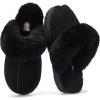 imageProject Cloud 100 Genuine Leather Slippers for Women Footwear with Genuine Fur Lining Womens Clogs ampamp Mule  NonSlip IndoorOutdoor Scuff Womens Slippers with Memory Foam Insole HenkaBlack
