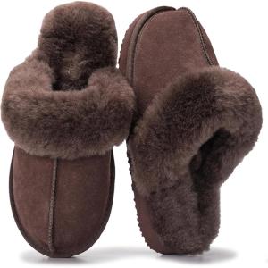 imageProject Cloud 100 Genuine Leather Slippers for Women Footwear with Genuine Fur Lining Womens Clogs ampamp Mule  NonSlip IndoorOutdoor Scuff Womens Slippers with Memory Foam Insole HenkaChocolate Brown