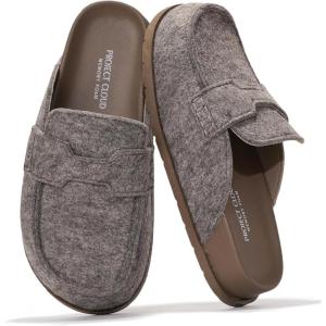 imageProject Cloud 100 Genuine Leather Womens Clog  Memory Foam Arch Support NonSlip Sole Mules ampamp Clogs for Women Footwear  Platform Winter Shoes FoamyTaupe Wool