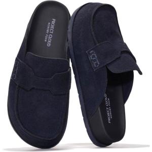 imageProject Cloud 100 Genuine Leather Womens Clog  Memory Foam Arch Support NonSlip Sole Mules ampamp Clogs for Women Footwear  Platform Winter Shoes FoamyMidnight Suede