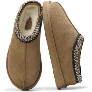 imageProject Cloud 100 Genuine Leather with Australian Shearling Lining Mens Slippers ampamp Memory Foam Insole Outdoor ampamp House Slippers for Men  NonSlip Fuzzy Mens Shoes RelaxationChestnut