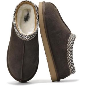 imageProject Cloud 100 Genuine Leather with Australian Shearling Lining Mens Slippers ampamp Memory Foam Insole Outdoor ampamp House Slippers for Men  NonSlip Fuzzy Mens Shoes RelaxationChocolate