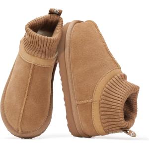 imageProject Cloud Kids Boots 100 Genuine Leather  Water Resistant Toddler Girl Boots with Australian Shearling  Safe Non Slip Kid ampamp Toddler Boots ampamp Comfortable Kids Shoes DreamOnChestnut Suede
