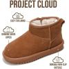 imageProject Cloud 100 Genuine Leather Girls Boots  Water Resistant ampamp Lightweight Ankle Boots with Memory Foam  Cozy ampamp Fur Non Slip Kids Boots for Girls ampamp Boys Perfect for FallChestnut