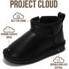 imageProject Cloud 100 Genuine Leather Girls Boots  Water Resistant ampamp Lightweight Ankle Boots with Memory Foam  Cozy ampamp Fur Non Slip Kids Boots for Girls ampamp Boys Perfect for FallBlack Leather