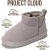 imageProject Cloud 100 Genuine Leather Girls Boots  Water Resistant ampamp Lightweight Ankle Boots with Memory Foam  Cozy ampamp Fur Non Slip Kids Boots for Girls ampamp Boys Perfect for FallLightgrey Suede