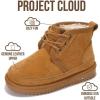 imageProject Cloud 100 Genuine Leather Kids Boots  Lightweight FurLined Ankle Boots for Girls ampamp Boys with Memory Foam Insole  NonSlip Winter Kids Shoes NevadaChestnut Suede