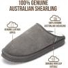 imageProject Cloud Mens Slippers 100 Genuine Leather and Genuine Shearling Lining  House Slippers for Men with Memory Foam Insole  Lightweight ampamp Non Slip Mens House Shoes ChillGrey Suede