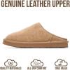 imageProject Cloud Mens Slippers 100 Genuine Leather and Genuine Shearling Lining  House Slippers for Men with Memory Foam Insole  Lightweight ampamp Non Slip Mens House Shoes ChillChestnut Suede