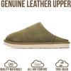 imageProject Cloud Mens Slippers 100 Genuine Leather and Genuine Shearling Lining  House Slippers for Men with Memory Foam Insole  Lightweight ampamp Non Slip Mens House Shoes ChillOlive Suede
