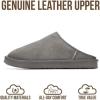 imageProject Cloud Mens Slippers 100 Genuine Leather and Genuine Shearling Lining  House Slippers for Men with Memory Foam Insole  Lightweight ampamp Non Slip Mens House Shoes ChillGrey Suede
