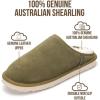 imageProject Cloud Mens Slippers 100 Genuine Leather and Genuine Shearling Lining  House Slippers for Men with Memory Foam Insole  Lightweight ampamp Non Slip Mens House Shoes ChillOlive Suede