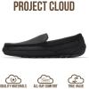 imageProject Cloud Mens Slippers 100 Genuine Leather with Memory Foam Insole Mens Shoes  NonSlip and Lightweight Indoor and Outdoor Slippers for Men OswinBlack Leather