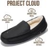 imageProject Cloud Mens Slippers 100 Genuine Leather with Memory Foam Insole Mens Shoes  NonSlip and Lightweight Indoor and Outdoor Slippers for Men OswinBlack Leather