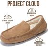 imageProject Cloud Mens Slippers 100 Genuine Leather with Memory Foam Insole Mens Shoes  NonSlip and Lightweight Indoor and Outdoor Slippers for Men OswinChestnut Suede