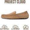 imageProject Cloud Mens Slippers 100 Genuine Leather with Memory Foam Insole Mens Shoes  NonSlip and Lightweight Indoor and Outdoor Slippers for Men OswinChestnut Suede