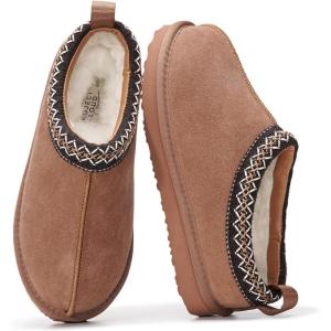 imageProject Cloud 100 Genuine Leather Womens Slippers with Genuine Australian Shearling Fur Lining Slippers for Women  NonSlip EVA with Memory Foam Fuzzy Slippers Women Footwear NeritaCamel Mono Suede