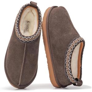 imageProject Cloud 100 Genuine Leather Womens Slippers with Genuine Australian Shearling Fur Lining Slippers for Women  NonSlip EVA with Memory Foam Fuzzy Slippers Women Footwear NeritaChocolate