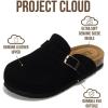 imageProject Cloud 100 Genuine Leather Kids Clogs with Cork Footbed Arch Support  NonSlip Slippers ampamp Sandals for Boys ampamp Girls FootwearBlack Suede