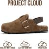 image:imageProject Cloud 100 Genuine Leather Kids Clogs with Cork Footbed Arch Support  NonSlip Slippers ampamp Sandals for Boys ampamp Girls FootwearBrown Fur Lined