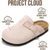 imageProject Cloud 100 Genuine Leather Kids Clogs with Cork Footbed Arch Support  NonSlip Slippers ampamp Sandals for Boys ampamp Girls FootwearLight Pink Suede